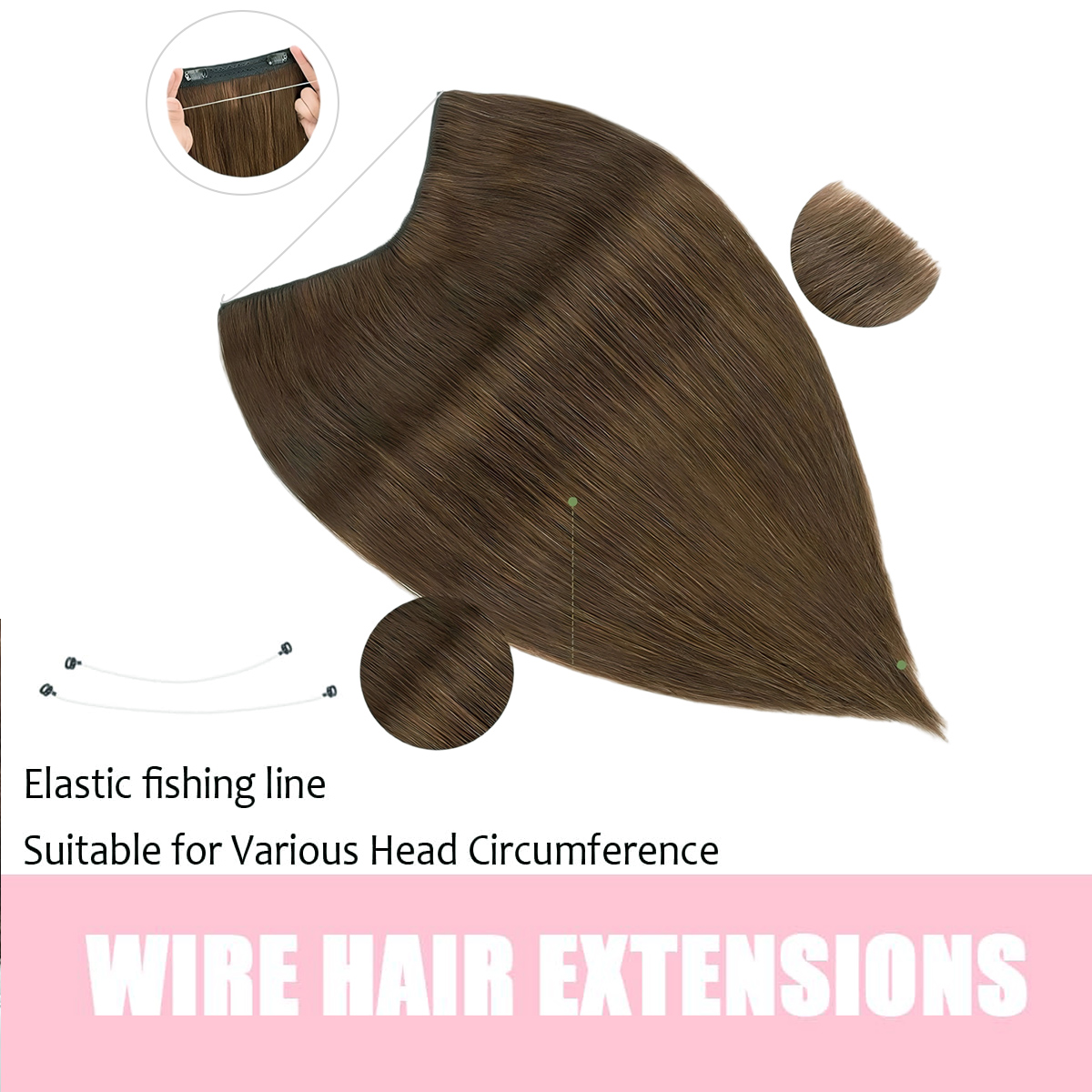 Invisible Halo Hair Extensions - Seamless Clip In Hair Extensions Human Hair ulasan dan harga