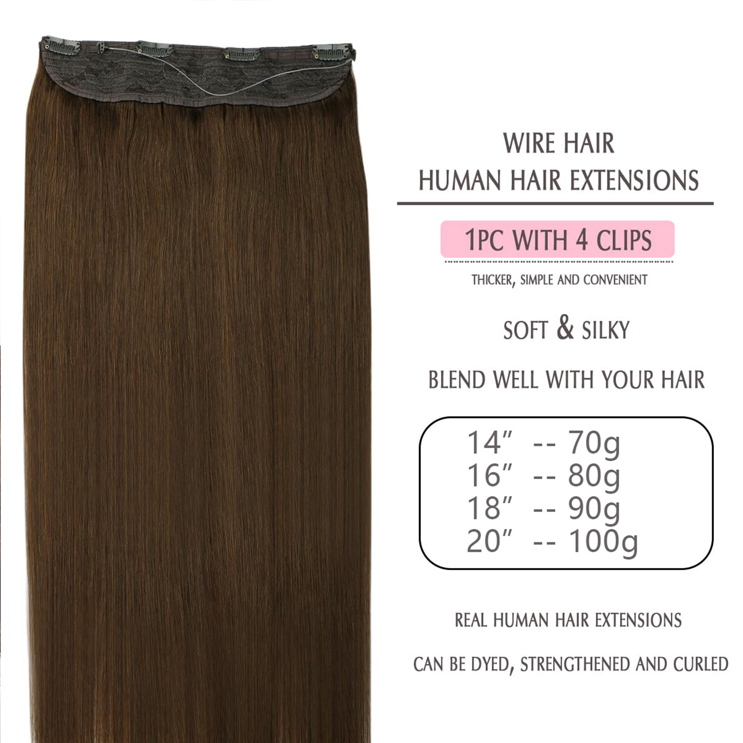 Invisible Halo Hair Extensions - Seamless Clip In Hair Extensions Human Hair ulasan dan harga