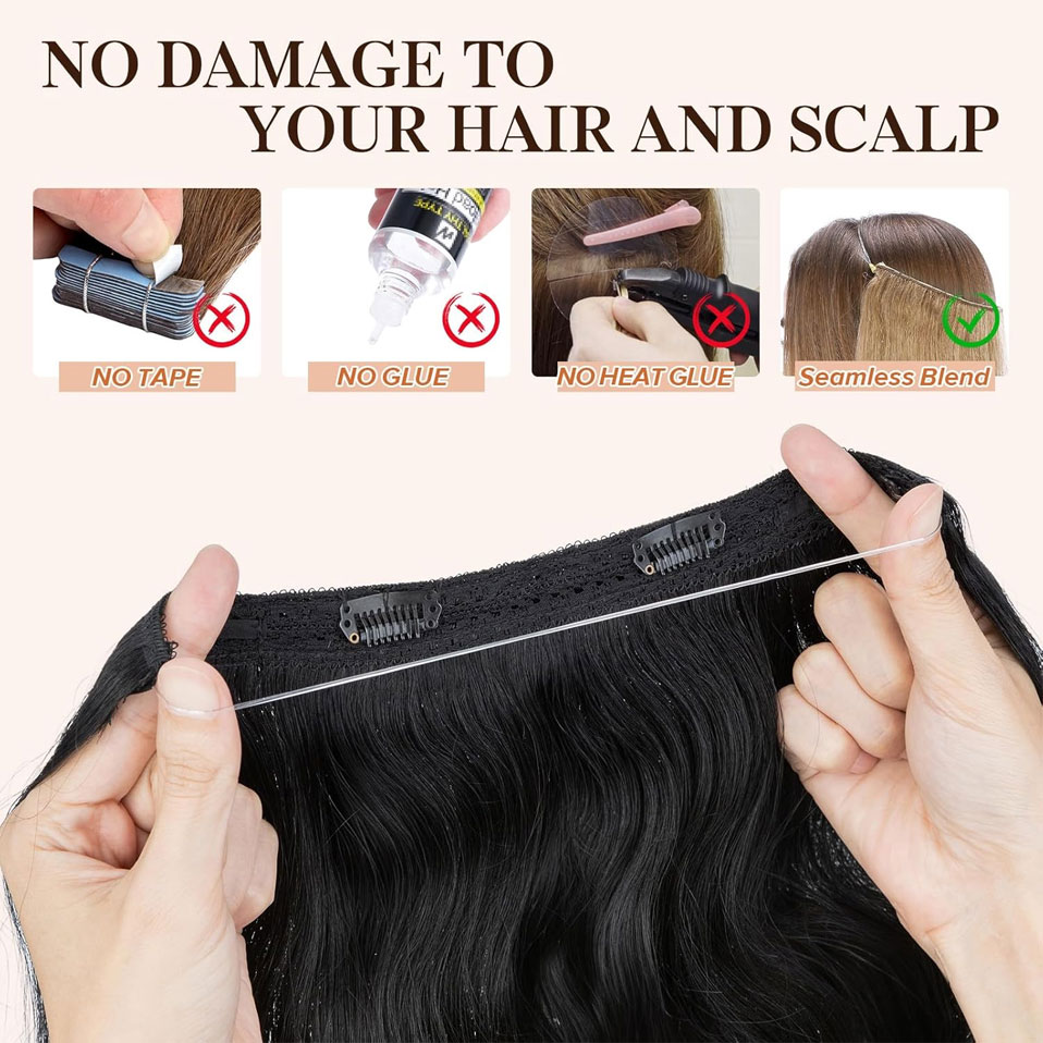 S-noilite Wire In Human Hair E - Invisible Tape In Extensions Real Hair ulasan dan harga