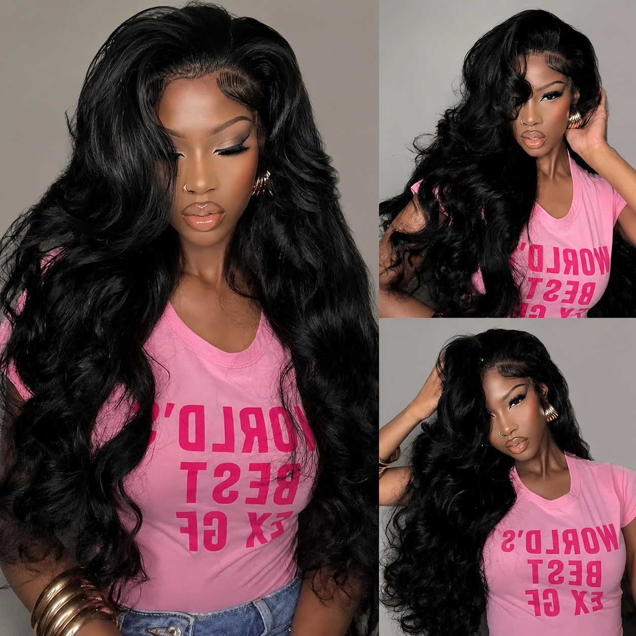 34 inch 13x4 HD Transparent La - Hd Lace Frontal Wig Human Hair Pre Plucked ulasan dan harga