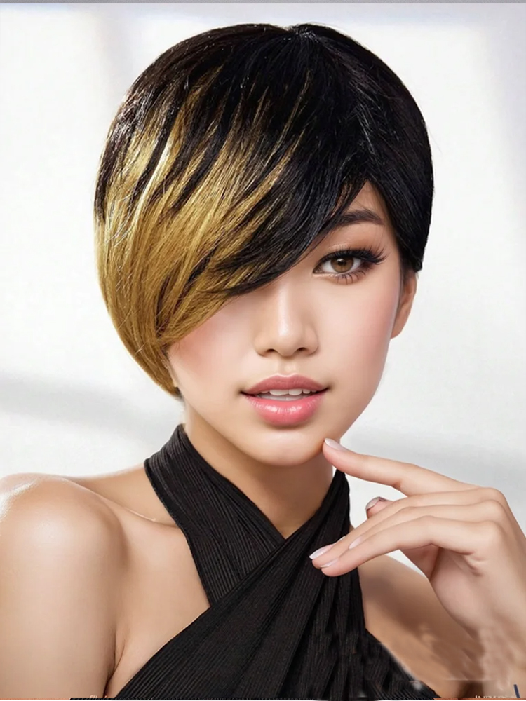 Short Pixie Cut Wig Straight O - Short Pixie Cut Wig Human Hair Cheap ulasan dan harga