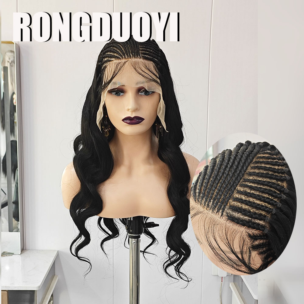 RONGDUOYI Black Braided Wave S - Synthetic Braided Wigs For Black Women ulasan dan harga