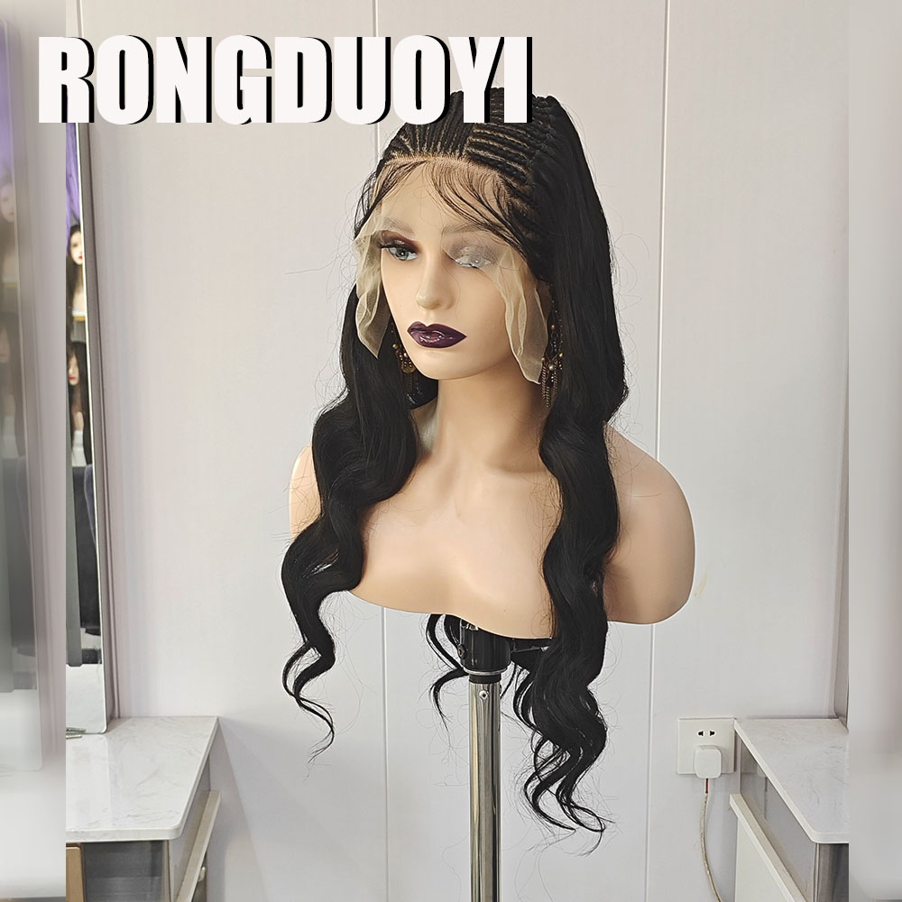 RONGDUOYI Black Braided Wave S - Synthetic Braided Wigs For Black Women ulasan dan harga